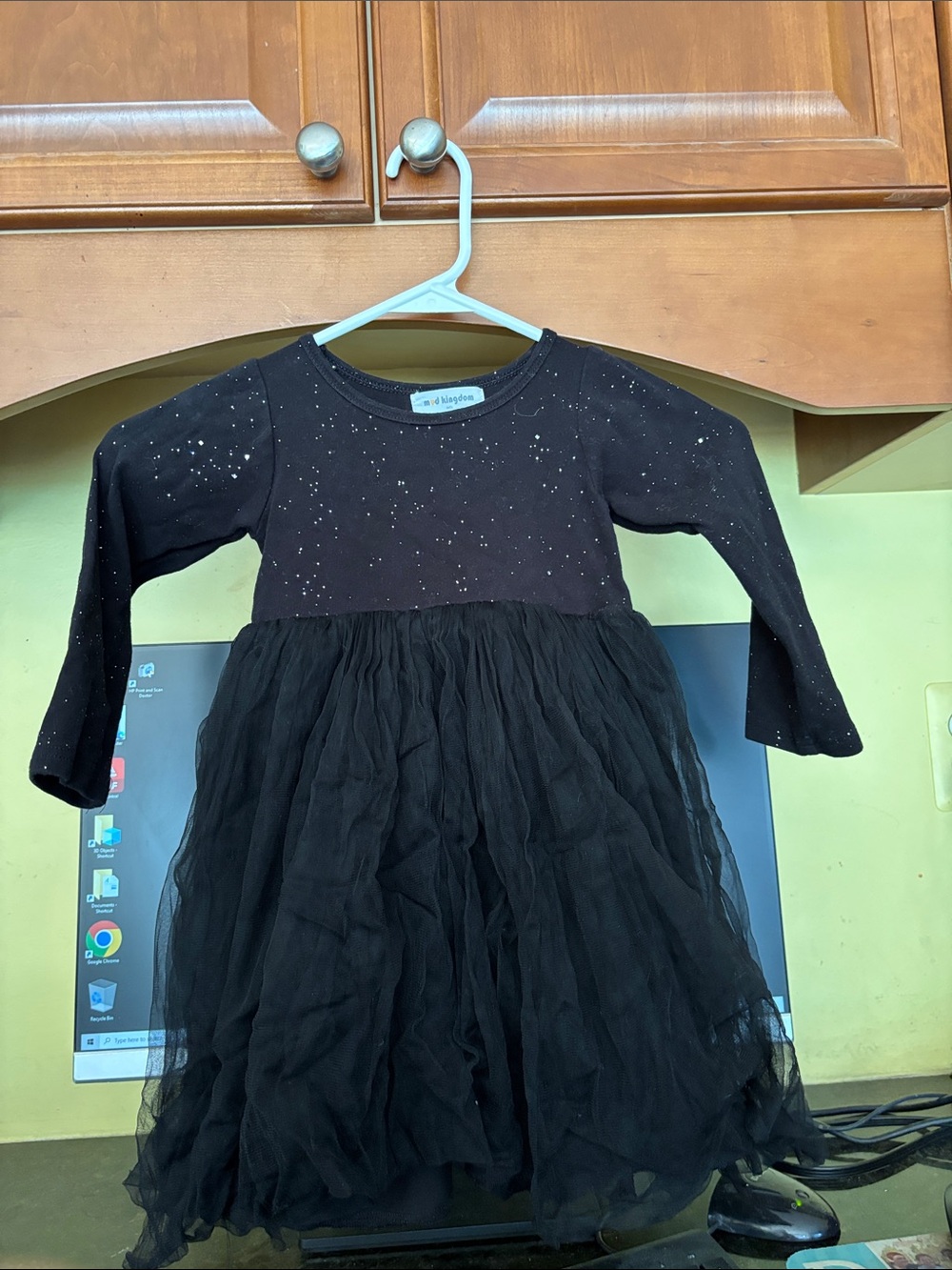 Black Sparkle Tulle Long Sleeve Dress Perfect Witch’s Costume